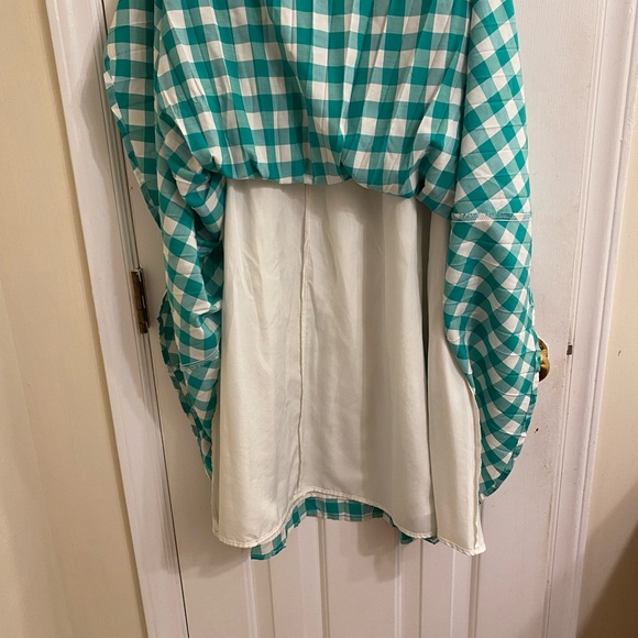 a new day Green Gingham Midi Skirt Pleated Swishy Garden Party Fairy Skirt Small - Picture 11 of 13